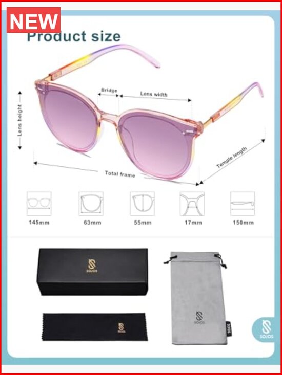 Classic Round Retro Vintage Sunglasses with UV400 Protection Large Frame main image 5